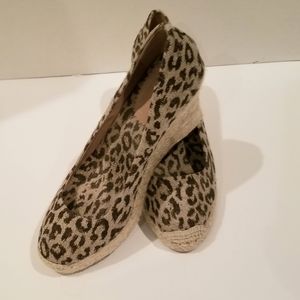 J Crew leopard print espadrille wedges, size 7.5